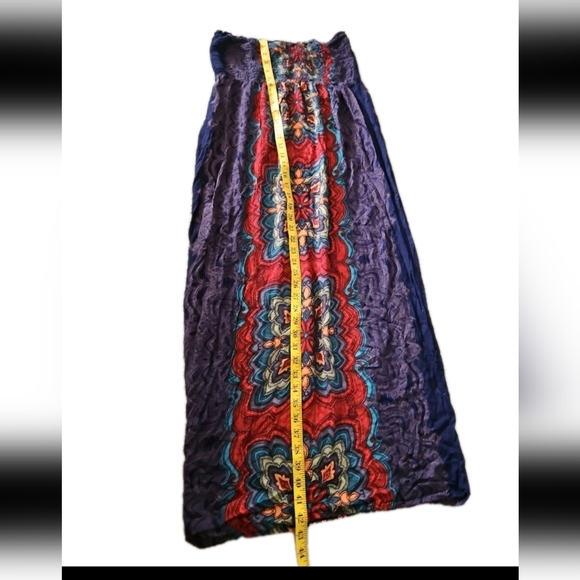 Angie Womens Floral Maxi Strapless Smocked Dress L - Picture 11 of 11